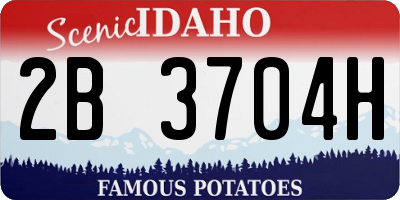 ID license plate 2B3704H
