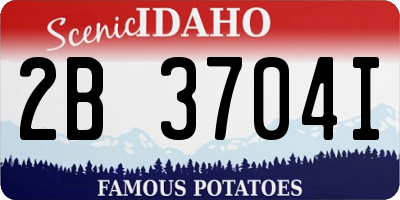 ID license plate 2B3704I
