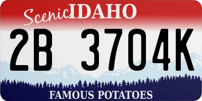 ID license plate 2B3704K