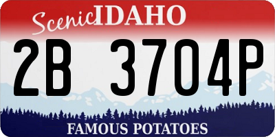 ID license plate 2B3704P