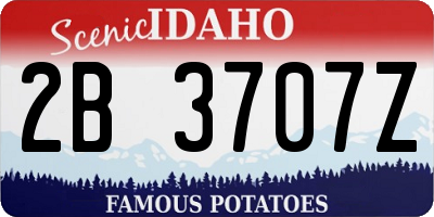 ID license plate 2B3707Z