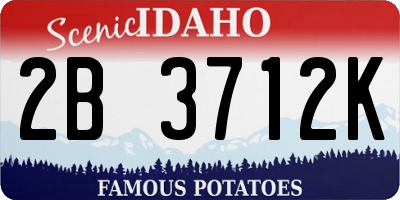 ID license plate 2B3712K