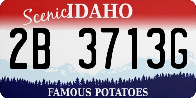 ID license plate 2B3713G