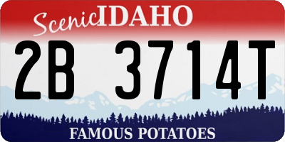 ID license plate 2B3714T