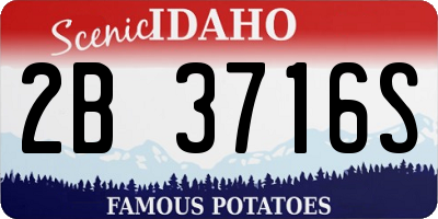 ID license plate 2B3716S