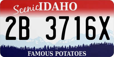 ID license plate 2B3716X