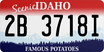 ID license plate 2B3718I