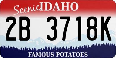 ID license plate 2B3718K
