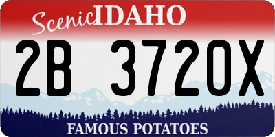 ID license plate 2B3720X