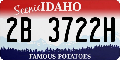 ID license plate 2B3722H