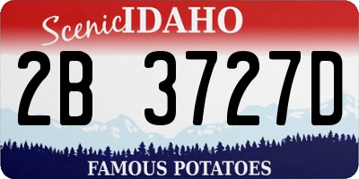 ID license plate 2B3727D