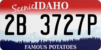 ID license plate 2B3727P