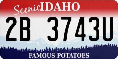 ID license plate 2B3743U