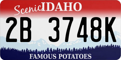 ID license plate 2B3748K