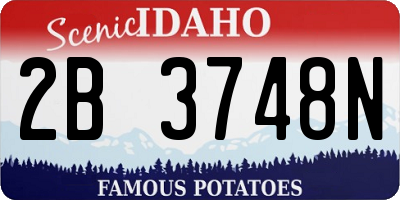 ID license plate 2B3748N