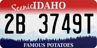 ID license plate 2B3749T