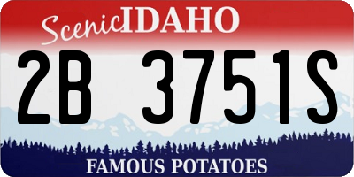 ID license plate 2B3751S