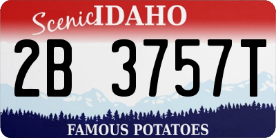 ID license plate 2B3757T