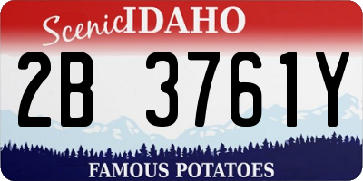 ID license plate 2B3761Y