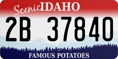ID license plate 2B3784O