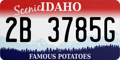 ID license plate 2B3785G