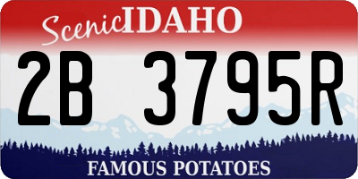 ID license plate 2B3795R
