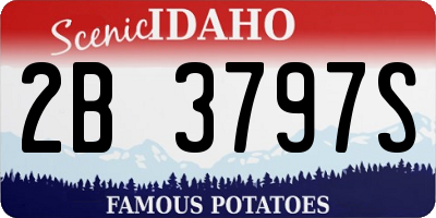ID license plate 2B3797S