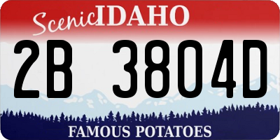 ID license plate 2B3804D