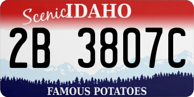 ID license plate 2B3807C