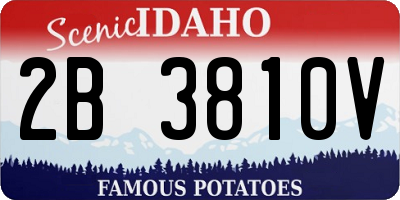 ID license plate 2B3810V