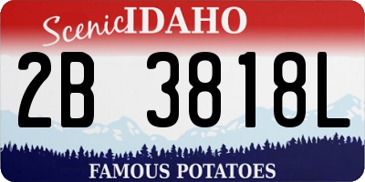 ID license plate 2B3818L