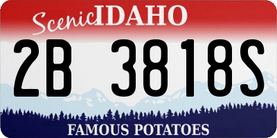 ID license plate 2B3818S