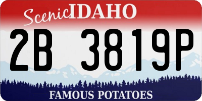 ID license plate 2B3819P