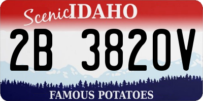 ID license plate 2B3820V