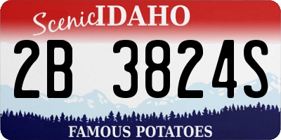 ID license plate 2B3824S