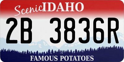ID license plate 2B3836R
