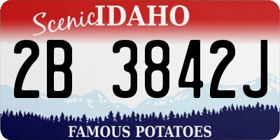 ID license plate 2B3842J
