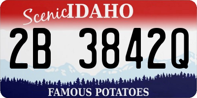 ID license plate 2B3842Q