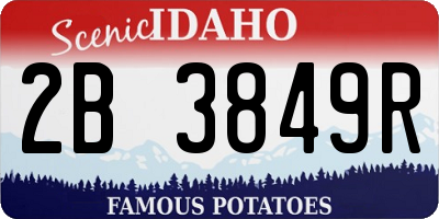 ID license plate 2B3849R