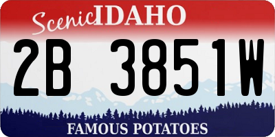 ID license plate 2B3851W