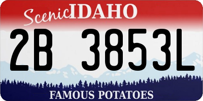 ID license plate 2B3853L