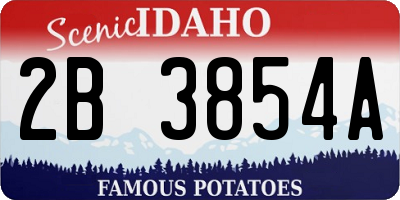 ID license plate 2B3854A