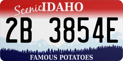 ID license plate 2B3854E