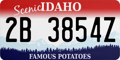 ID license plate 2B3854Z