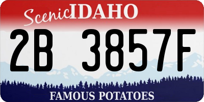 ID license plate 2B3857F