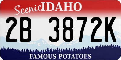 ID license plate 2B3872K
