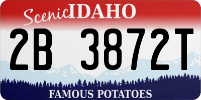ID license plate 2B3872T