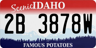 ID license plate 2B3878W
