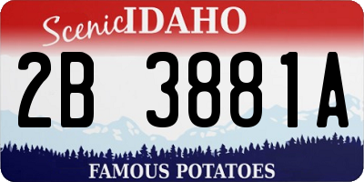 ID license plate 2B3881A