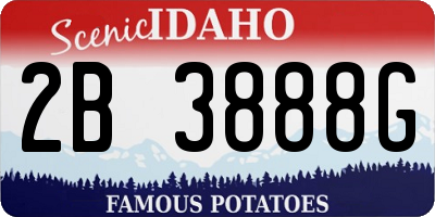 ID license plate 2B3888G